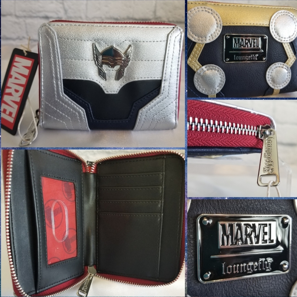 Loungefly Thor Marvel Superhero Cosplay Asgard Zip Wallet New